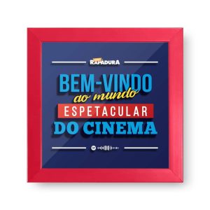 Quadro Cofre 3D 20x20 Cinema com Rapadura - Porta ingressos (Azul)