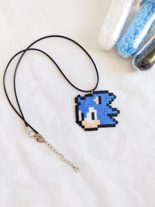Colar Sonic pixel art hama beads