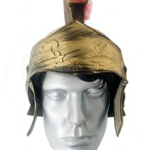 Capacete Guerreiro Romano Gladiador com Plumas e Laterais